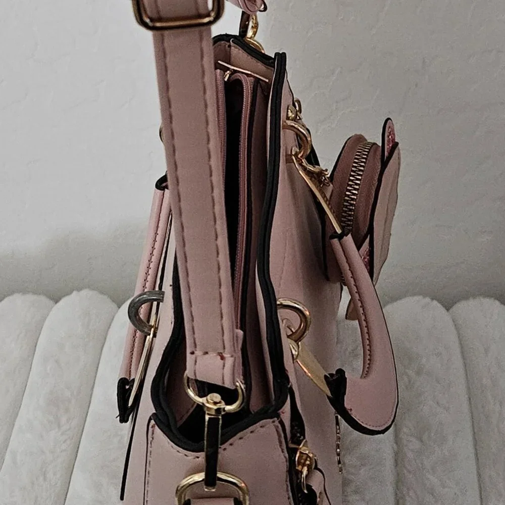 Danbaoly Pink handbag w/handles and crossbody strap NWOT